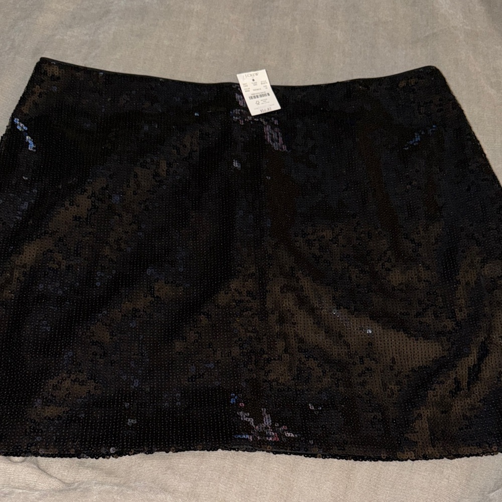 J. Crew Black Sequin Mini Skirt